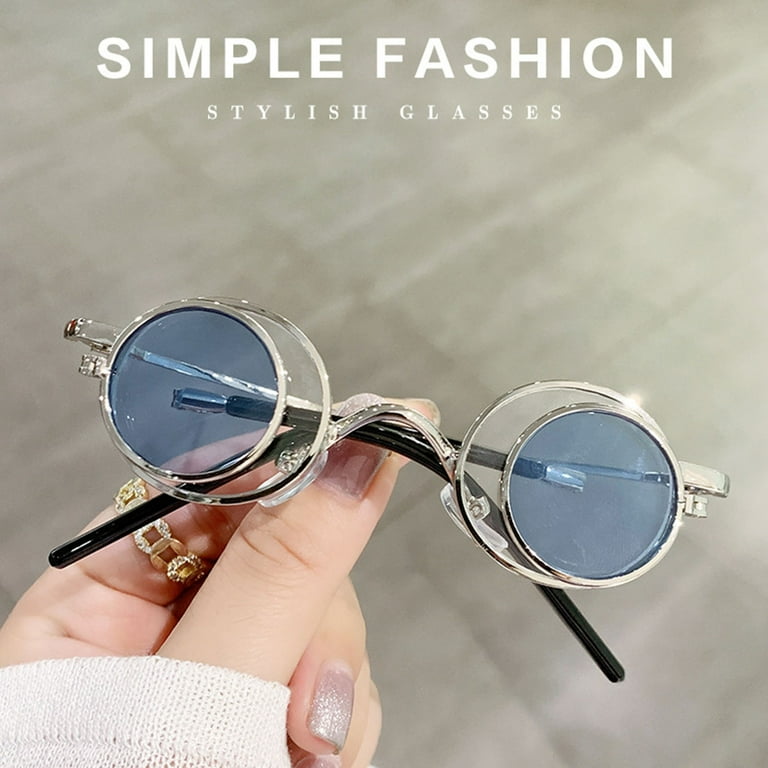 Leadrop Round Flip Up Sunglasses Small Circle Polarized Glasses