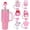 A002- Pink, variant on Straw Topper Cap, Pink 3D Christmas Cartoon, 6 Pack Set, Fits 0.4in Straw for Stanley Tumbler