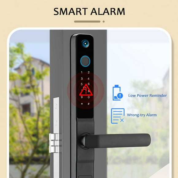 WAFU Intelligent Door Lock,Lock App Remote Smart Lock Stainless Steel Lock With Camera Doors Camera Lock Handle Stainless Office Bedroom Steel Doors Door Handle Door Lock Keyless Door Camera Keyless