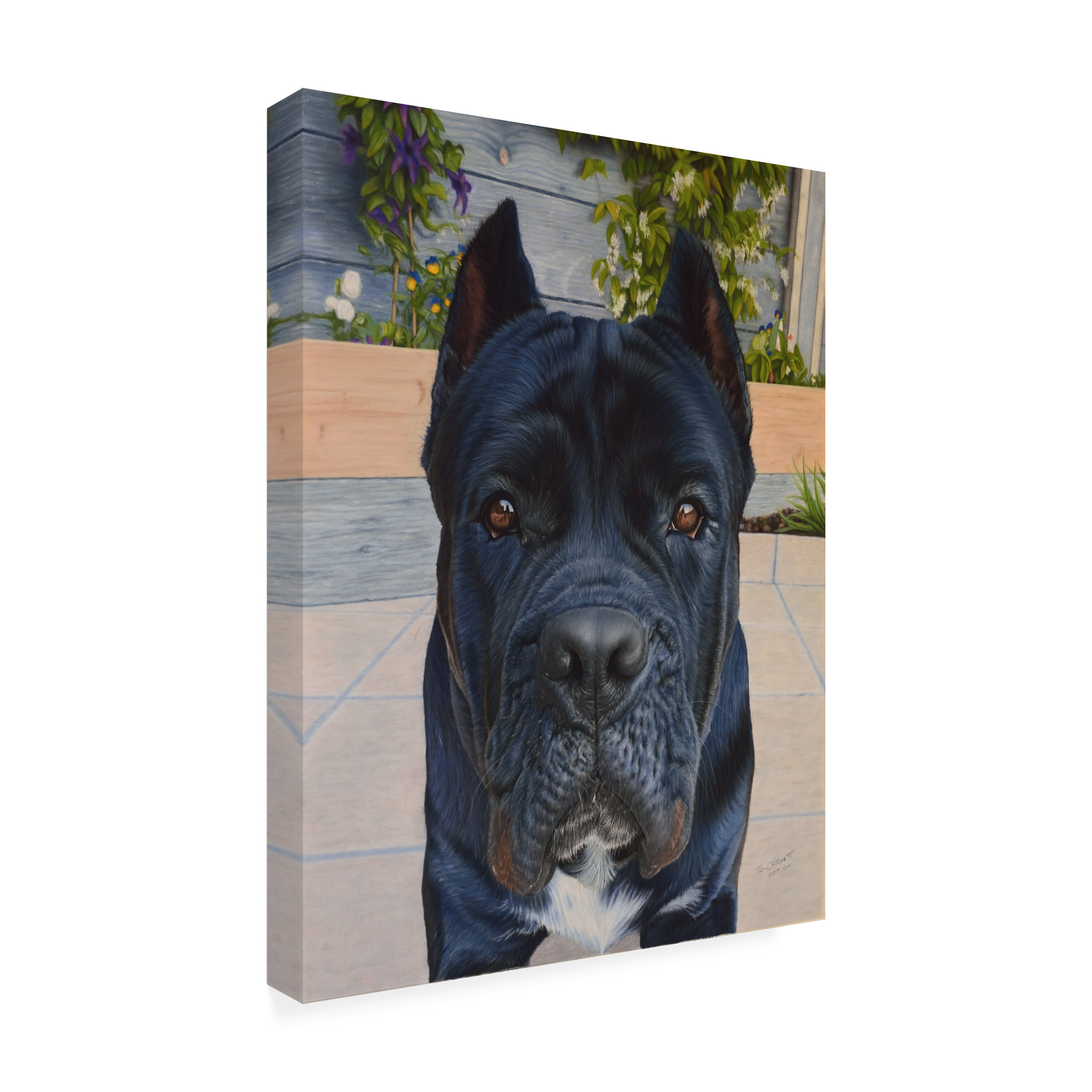 Steve Crockett 'Pet Portrait Of Genghis The Cane Corso' Canvas Art