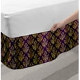 thumbnail image 2 of Baroque Bed Skirt, Repeating Composed of Dots Strokes and Flourishes Vintage Feels, Elastic Bedskirt Dust Ruffle Wrap Around for Bedding Decor, 4 Sizes, Plum Mustard Dark Yellow, by Ambesonne, 2 of 2