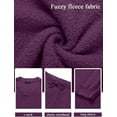 thumbnail image 5 of Women's 2 Piece Outfits Fuzzy Fleece Pajama Set Long Sleeve Top Wide Leg Pants Loungewear, 5 of 17