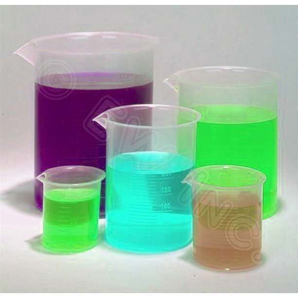 Esaving Scientific Graduated Plastic Beaker Set 5 Sizes 50 100 250 500 1000 Ml Walmart Com Walmart Com