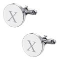 thumbnail image 1 of BodyJ4You 2PC Cufflinks Engraved Personalized Initials Letter X Formal Button Shirt Gift Box Set, 1 of 6