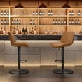 thumbnail image 2 of WGYPRIME Bar Stools Set of 2 with 360° Swivel, PU Leather Counter Height Chairs with Ergonomic Backrest, Metal Base Bar Chairs for Kitchen Island, Dining or Home Bar, Brown, 2 of 11