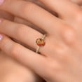 thumbnail image 4 of Gem Stone King 14K Two Tone Gold Twilight Orange Mystic Quartz and Lab Grown Diamond Engagement Ring for Women | 2.86 Cttw | Oval 10X8MM | Gemstone Birthstone | Size 5, 4 of 6