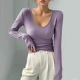 thumbnail image 5 of Timegard Womens Going out Tops Scoop Neck Slim Fitting Fall Casual Comfy Tee Tops Thermal Underwear, 5 of 5