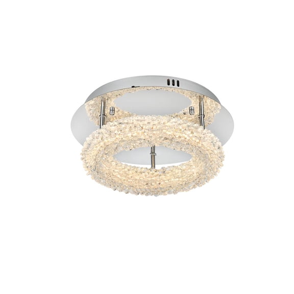 Elegant Lighting Bowen 14 inch Adjustable LED Flush Mount in Chrome