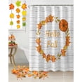 thumbnail image 3 of Thanksgiving Day Autumn Pumpkin Fall Wood Grain Shower Curtain Set ，Waterproof Fabric Shower Curtains Shower Curtains for Bathroom,Bathroom Decor 48"x72", 3 of 7