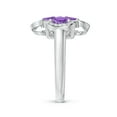 thumbnail image 3 of ANGARA Natural Heart-Shaped 1.4 ct Amethyst Clover Ring in 14K White Gold for Women (Size-5mm) | February Birthstone, Birthday, Anniversary, Jewelry Gift for Women | Natural Amethyst Ring, 3 of 10