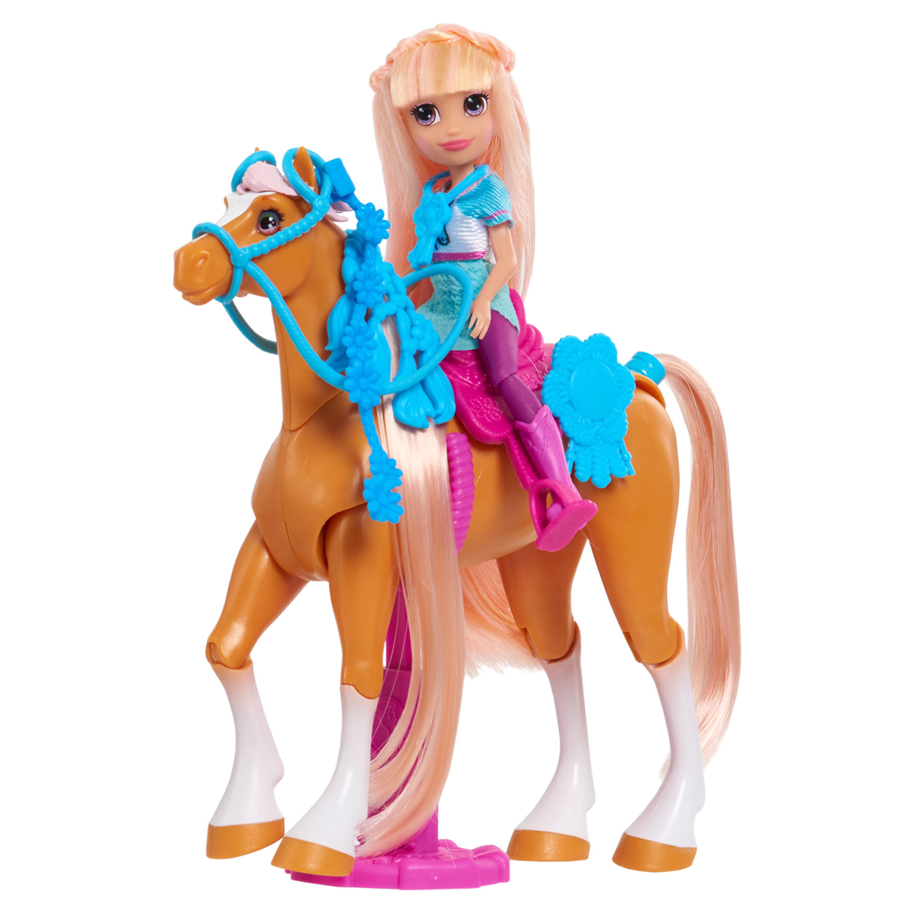 Winner's Stable Doll and Horse 11-Piece Set, 5-Inch Oakley Articulated  Small Doll & 7-Inch Rose Gold Articulated Horse, Kids Toys for Ages 3 Up,  