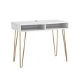 thumbnail image 1 of Dorel Athena Computer Desk with Storage, White Marble, 1 of 9