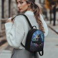 thumbnail image 3 of Eheartsgir Forest Owl Print Small Backpack, Mini Polyester Rucksack with Lots of Pockets, Zipper Closure for Women Hiking and Daily Travel, 3 of 8
