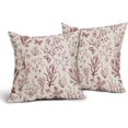 thumbnail image 2 of Spring Burgundy Red Floral Pillow Covers 16x16 Inch Vintage Wild Flower Herbs Plant Butterfly Decorative Pillow Cases Botanical Farmhouse Cushion Covers Home Decor For Sofa Couch Outdoor Set of 2, 2 of 6