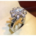 thumbnail image 3 of Lab Created Diamond 1.77Ct Round Cut Drop Ring 14k White Gold Plated Silver, 3 of 4