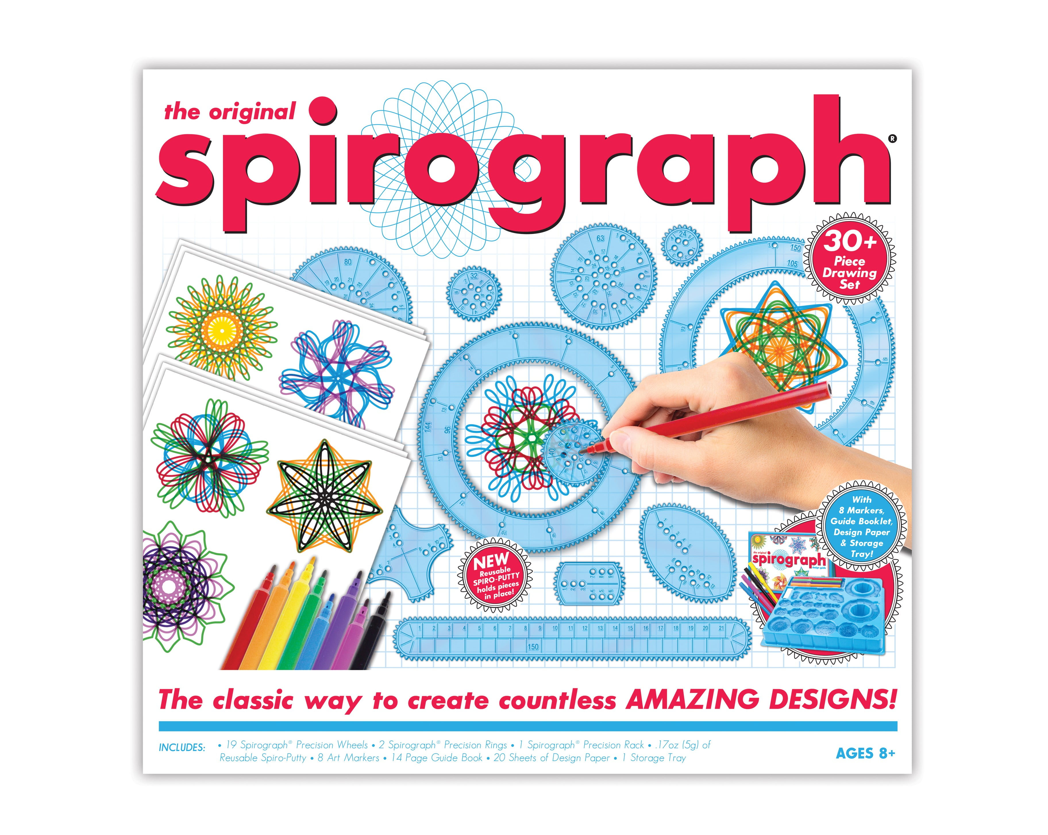 Spirograph Deluxe Design Set 45-piece by Kahootz Toys Original Wheels and Rings 