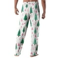 thumbnail image 4 of Hearthz Christmas Pajama Pants Drawstring Elastic Waist Christmas tree Print Sleeping Pants for Men Wide Leg Xmas Winter Men's Pajama Bottoms, 4 of 4