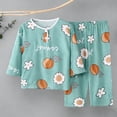 thumbnail image 1 of Conjuntos de blusas y camisas de cuello redondo y manga corta para niños de verano, ropa de casa estampada de manga corta para niños y niñas., 1 of 5
