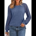 thumbnail image 2 of Suéteres Túnica Modernos con Aberturas para los Pulgares y Suéteres de Invierno Cómodos Azul L, 2 of 8