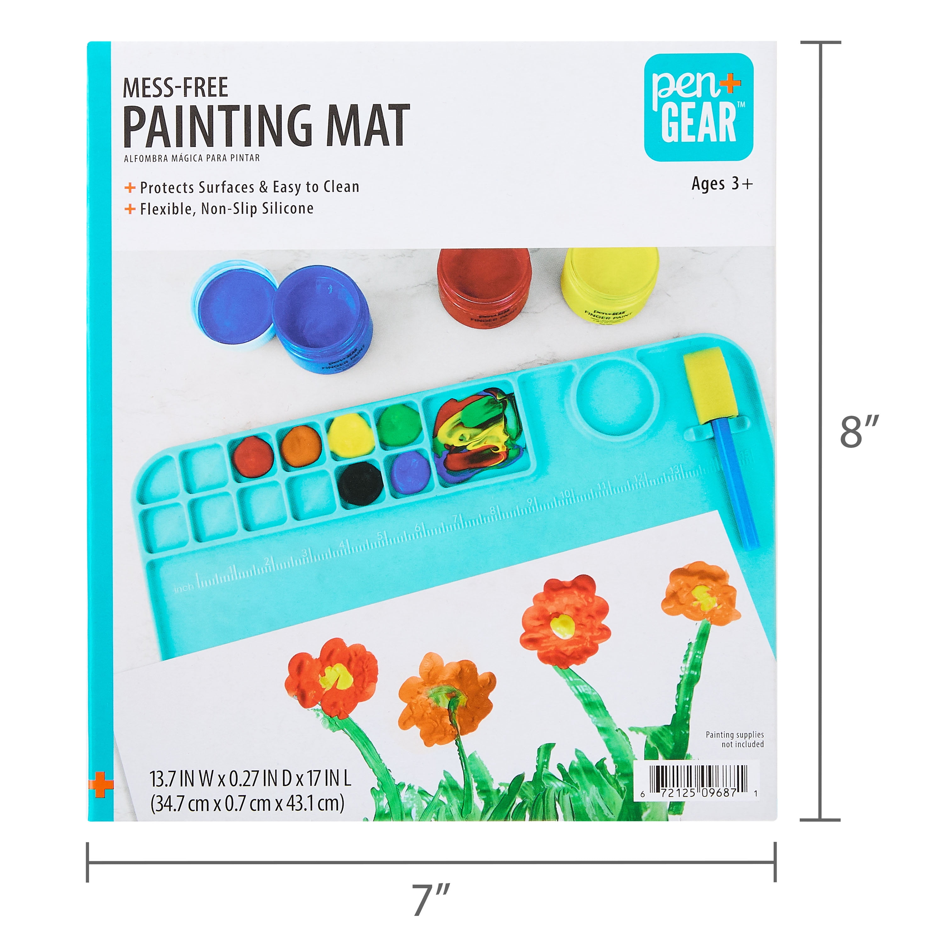 Pen+Gear Silicone Painting Mat with Paint Cup, Mess-Free Art Mat for Kids