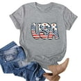 thumbnail image 4 of TOWED22 USA Flag Tee Shirt for Women 4th of July Memorial Day T Shirt American Proud T Shirt Casual Short Sleeve Graphic Tee(Grey,L), 4 of 5