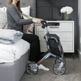 thumbnail image 3 of Let's Shop Rollator, Four Wheel Portable Walker with Storage Bag, Black, 3 of 9