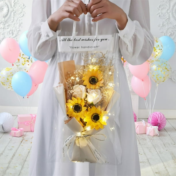 Ofertas de liquidación: ¡Hasta un 30% de descuento! Bolso de mano Lisbinx para San Valentín con flores secas y luces decorativas.
