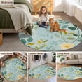 thumbnail image 6 of Spring Green Leaf Round Area&nbsp;Rug 6ft Pastoral Leaf Yellow Flower Plant Linen Non-Slip&nbsp;Washable Circle Rugs Soft Felt Indoor Floor Mat for Bedroom Kitchen Living Room Bathroom, 6 of 9
