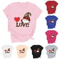 thumbnail image 1 of RKSTN Valentine Gifts Women's Valentine's Day T Shirts Oversized Crewneck Valentines Graphic Print Short Sleeve Shirt Womens Casual Solid Round Neck Plus Size Loose Fits Tee Top Summer Clothes, 1 of 8