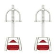 thumbnail image 4 of Clara Pucci 0.5Ct Ruby Princess Cut VVS1 Screw Back Stud 18k Solid hypoallergenic Gold Designer Earrings For July, 4 of 7