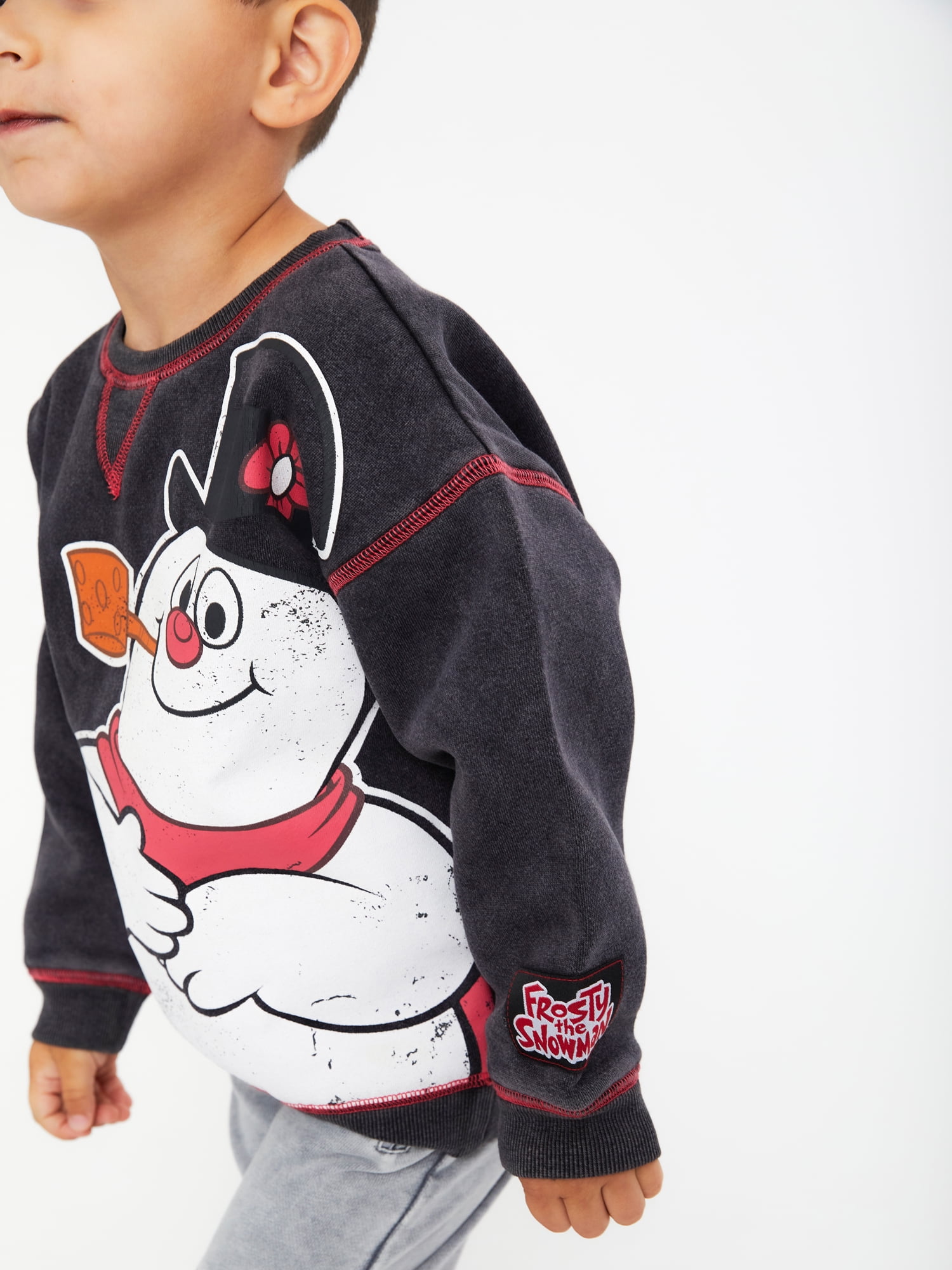 Frosty the Snowman Baby and Toddler Girl Crewneck Holiday Sweatshirt, Sizes 12M-5T