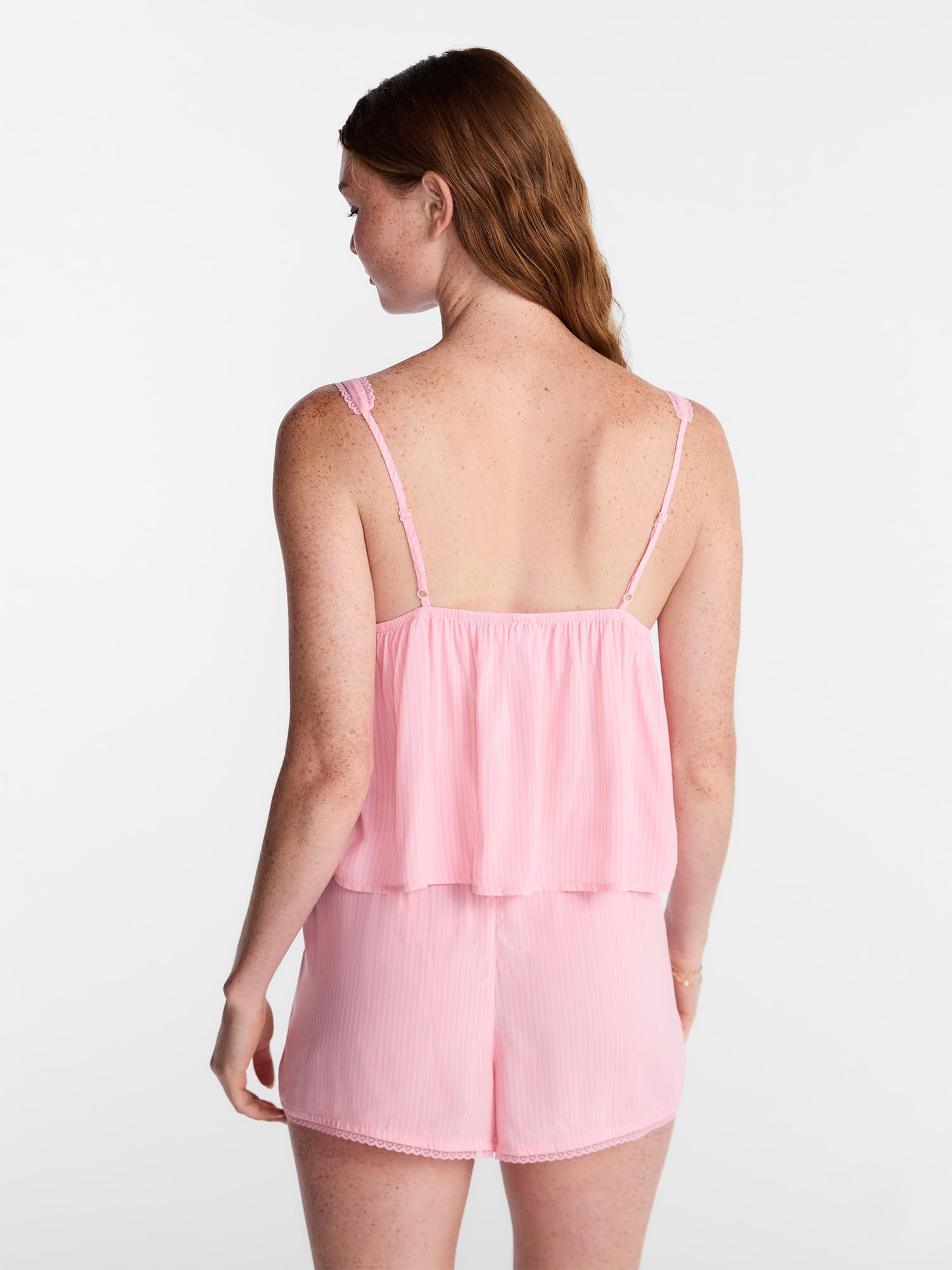 No Boundaries Woven Cami Top and Shorts Sleep Set, 2-Piece, Women's XS-XXL