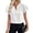 White, variant on Womens Ruffle Sleeve Top V Neck Ruffle Short Sleeve Dressy Work Casual Summer Tunic Tops for Busines
