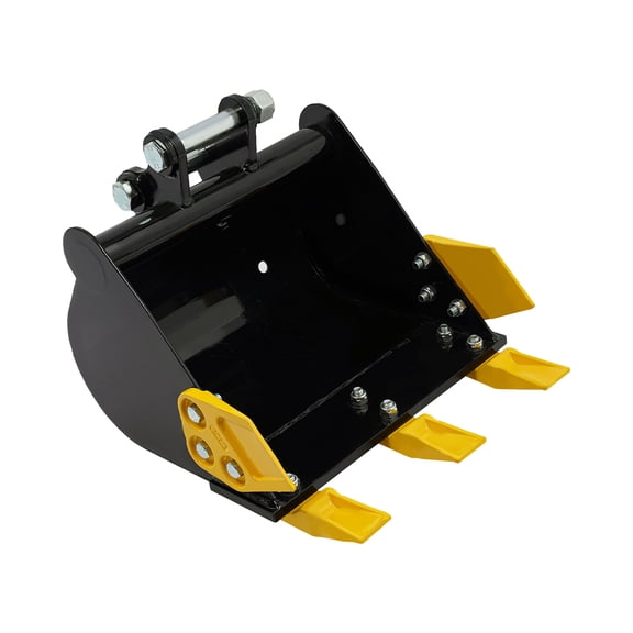 Mini Excavator Bucket, 15.75in/40cm Excavator Bucket with Metal Teeth Fit for 1-1.8 Tons Mini Excavato, for Loading Sand, Soil, Cleaning Ditch