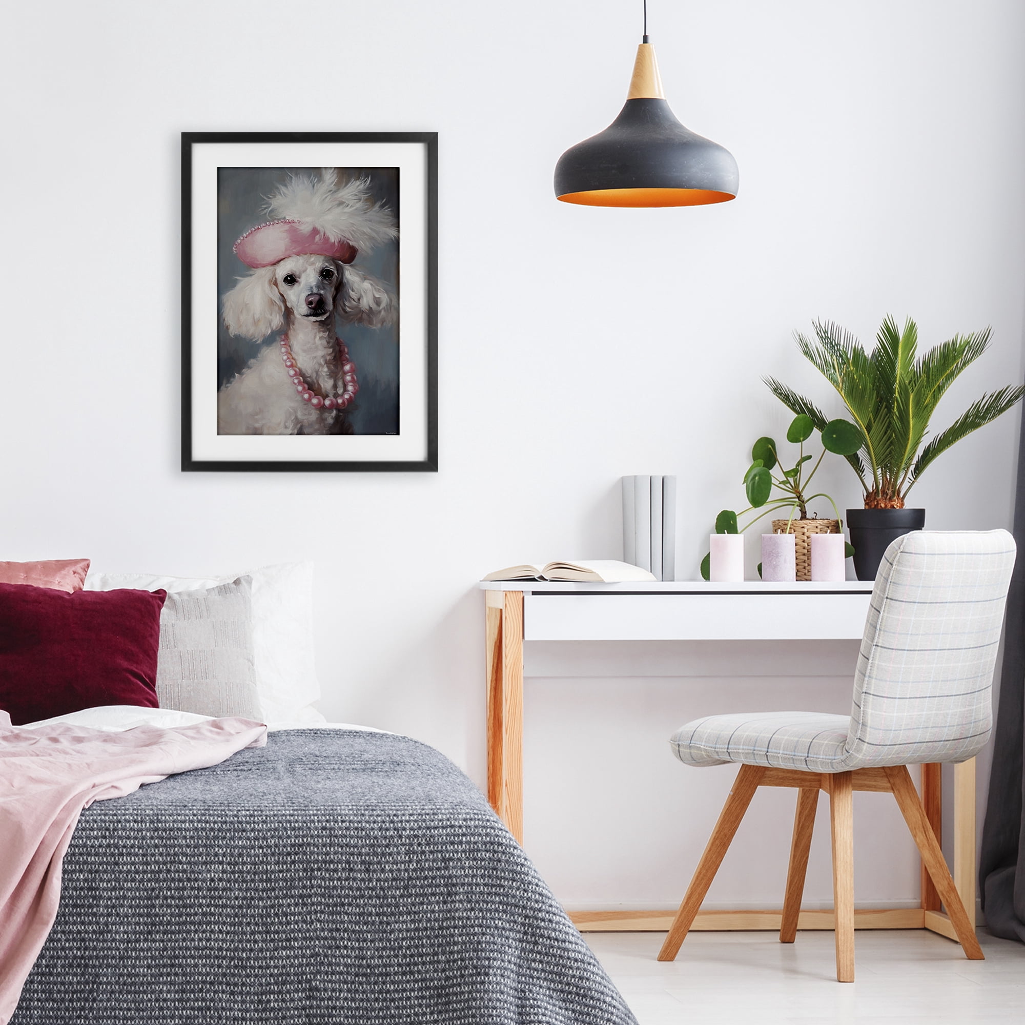 Stupell Industries Beautiful Collette Pup Black Framed Print Under Glass, design by Tina LeCour
