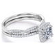 thumbnail image 3 of JeenMata Anillo de Bodas de 1,5 Quilates con Halo de Diamantes y Moissanita de Talla Cojín Engastado en Oro Blanco de 10 K, 3 of 6