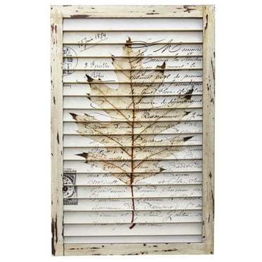 HomeStock Eclectic Elegance Leaf Window Shutter Wall D?Cor