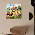 thumbnail image 4 of 16 Inch Wall Clock Battery Operated Square Clock Decorative for Office, Kitchen, Outdoor, Living Room，Farm Bird Rooster Flower Watercolor Elegant, 4 of 4