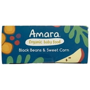 Amara Organic Baby Food Black Bean & Sweet Corn, No Added Sugar, 5 Individual Servings