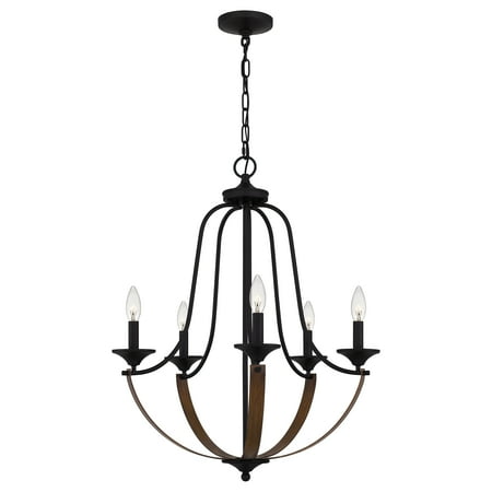 

Jadewood 5-Light Matte Black Chandelier