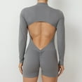 thumbnail image 4 of OSOLU Women's Yoga Jumpsuit Workout Back Cutout Solid Color Sports Jumpsuits Grey L, 4 of 5