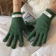 thumbnail image 2 of Guantes de lana con etiquetado de color sólido para mujer, guantes de cinco dedos con pantalla táctil tejidos para mujer, otoño e invierno, 2 of 6