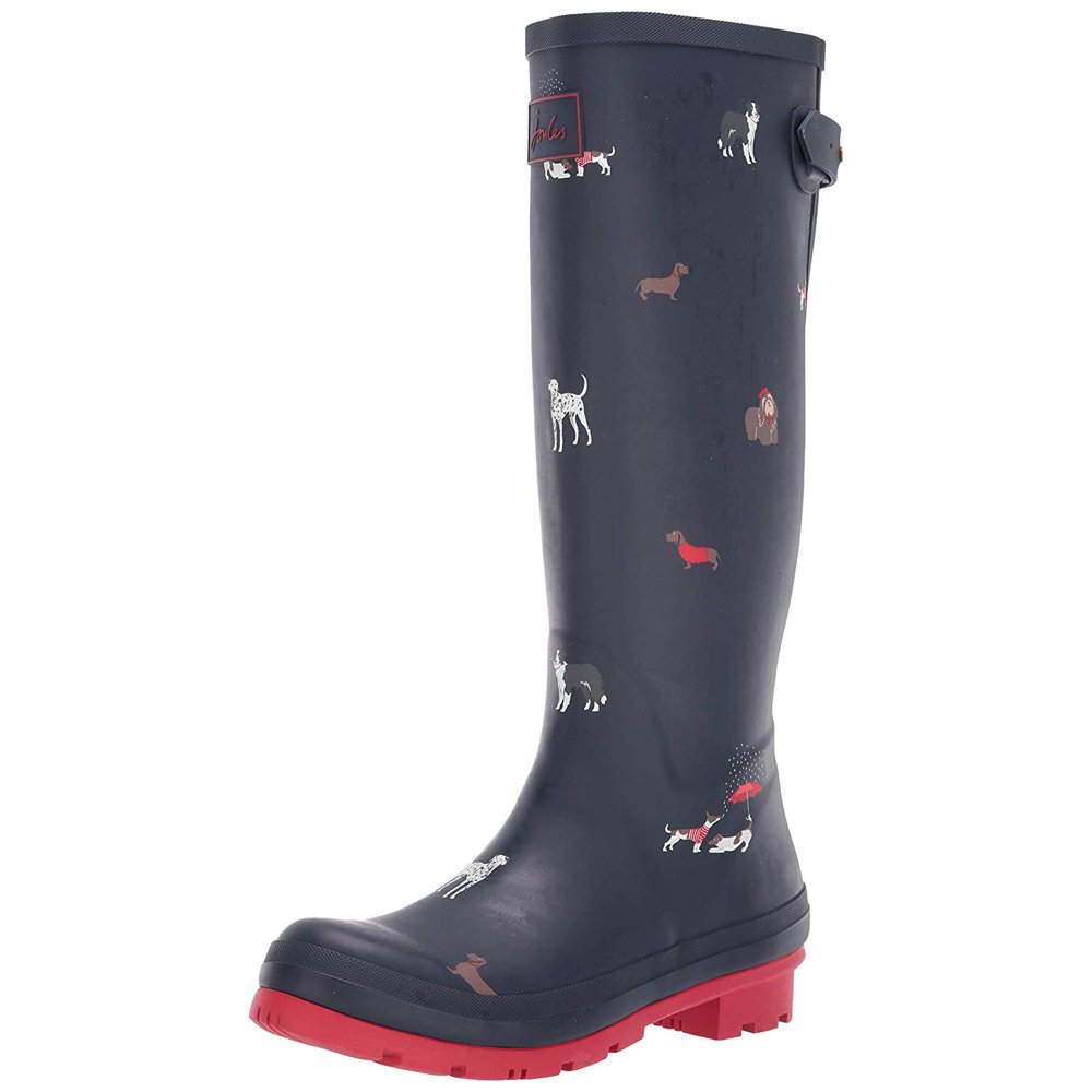 Joules Joules Women's Welly Print Navy Dogs Rain Boot 9M Walmart