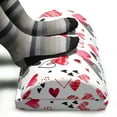thumbnail image 3 of Valentine Foot Rest, Different Types of Heart Shapes Romance Love Theme Watercolor Striped Art, Non-Slip Backing Adjustable Ergonomic Memory Foam Leg Support for Office, Pink Black White, by Ambesonne, 3 of 5