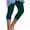 Green, variant on Plus Size Embellished Capri Leggings for Women - High Waisted Stretch Capris with Rhinestone Trim, Slim Fit Summer Pants