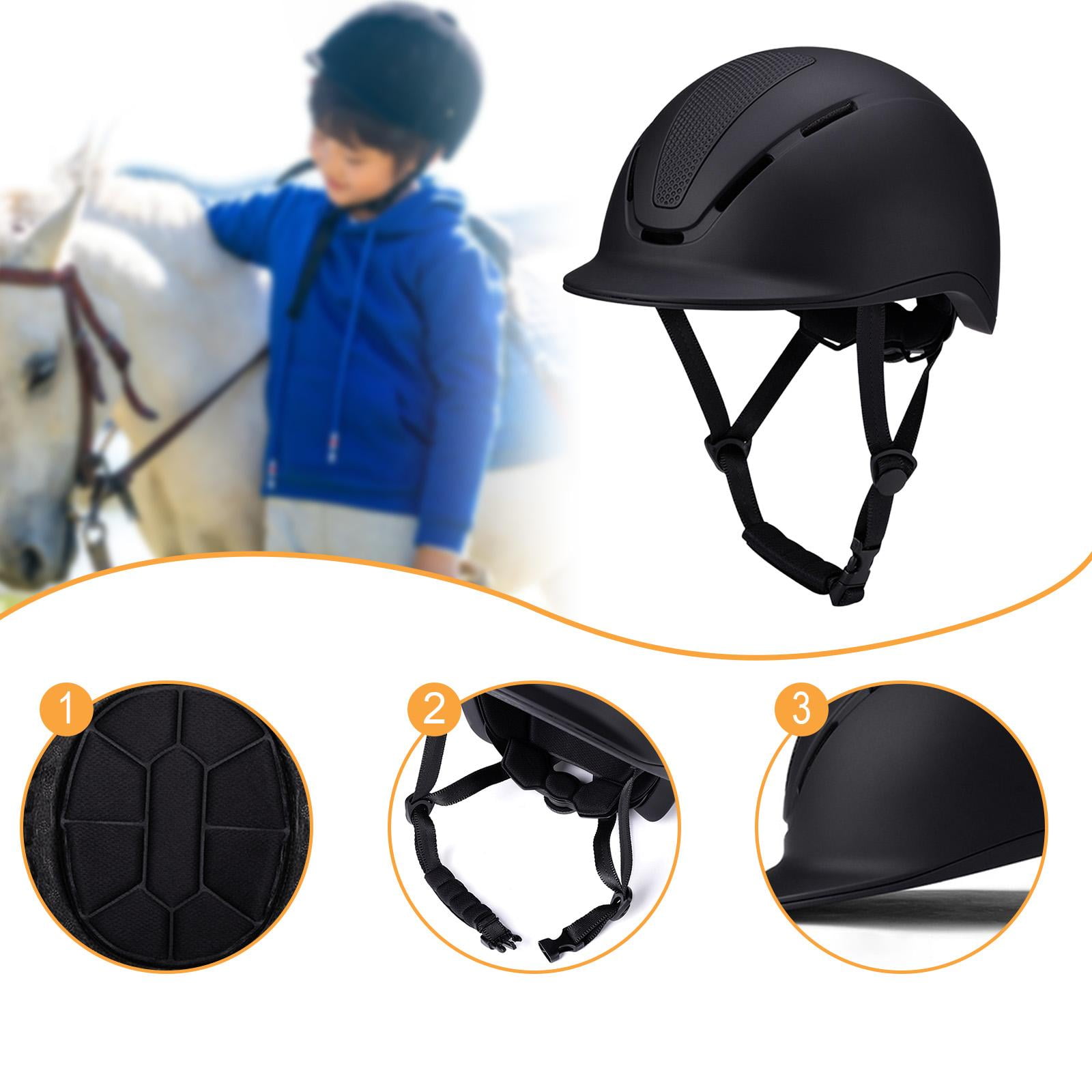 harayaa Equestrian Helmet Adjustable Equestrian Supplies Bike Helmet Horse Equipment black