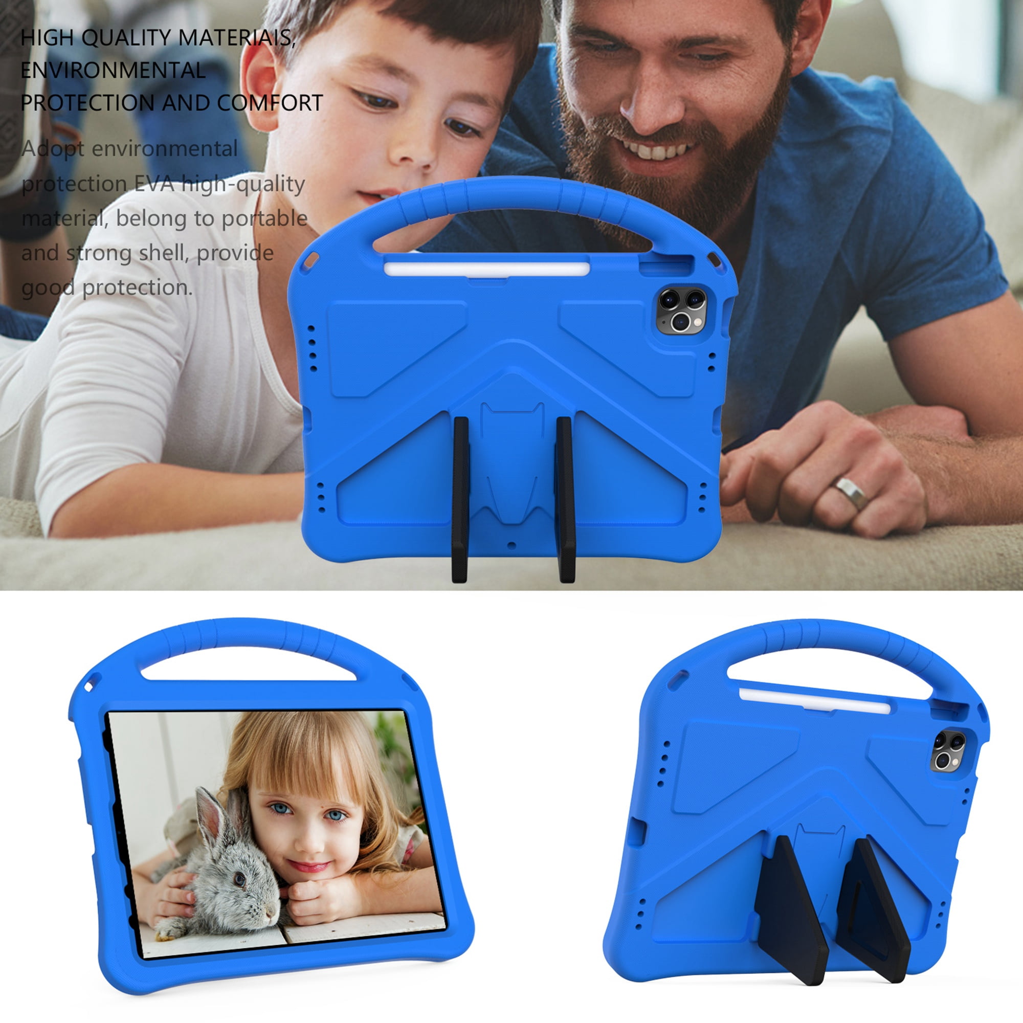 TECH CIRCLE iPad 10th Generation Case 10.9 Inch 2022,Lightweight Kids Friendly Shockproof Protective Case with Handle Pencil Holder Kickstand Child Cover for Apple iPad 10th Gen 10.9 Inch 2022,Blue