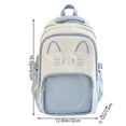 thumbnail image 3 of Hsqqdc Blue Nylon Cat Ita Backpack Clear Window Large Capacity Knapsack, 3 of 7