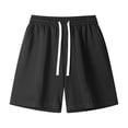 thumbnail image 3 of Men's Casuals Solid Color Sports Shorts, Joggers, Elastic Waist Pocket, Lightweight Breathable Quick Dry, Outdoor Gym Running Hiking, Summer | AESTIVO,Black L, 3 of 6
