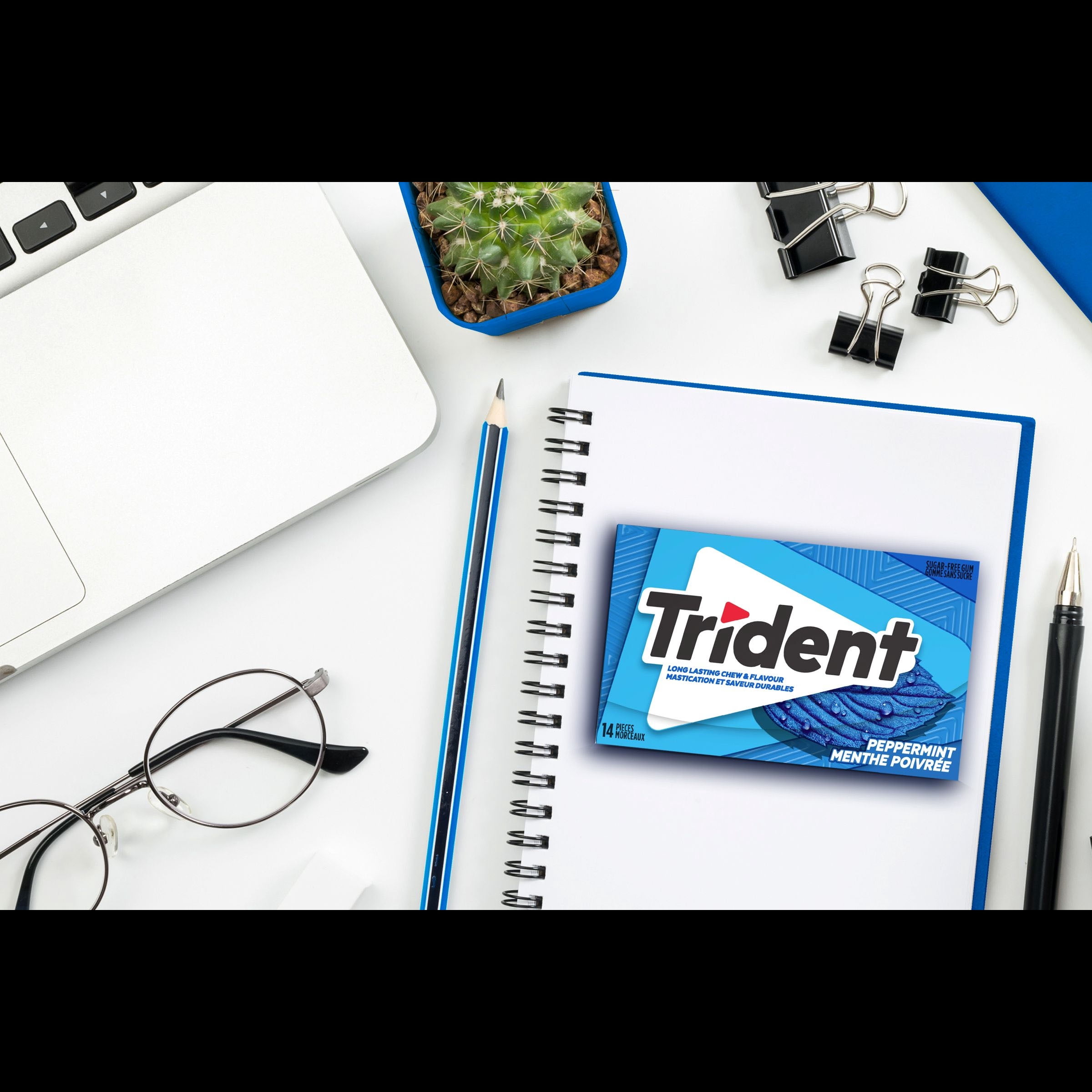 Trident, Peppermint Sugar-free Gum Multipack - Pack of 3 (42 Pieces)